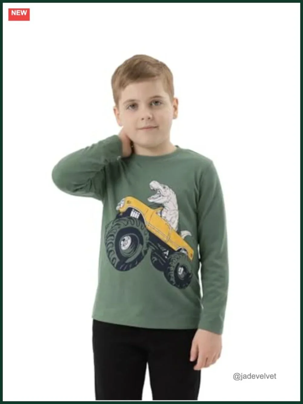 3 Pack Boys Long Sleeve Cotton T-Shirts Casual Crewneck Tees Toddler Kids